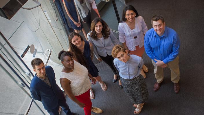 From left, Julian Drix, Kelli Mcintyre, Haven Wheelock, Andrea Walker, Kate Vander Tuig, Mónica Guerrero Vásquez, and Brady Garrett.