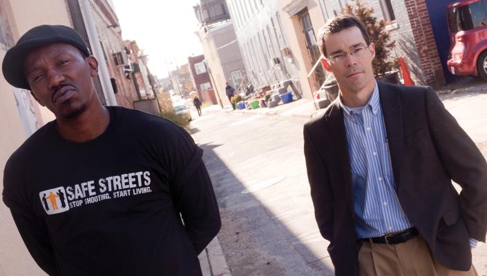 Tard Carter and Daniel Webster on a Baltimore street