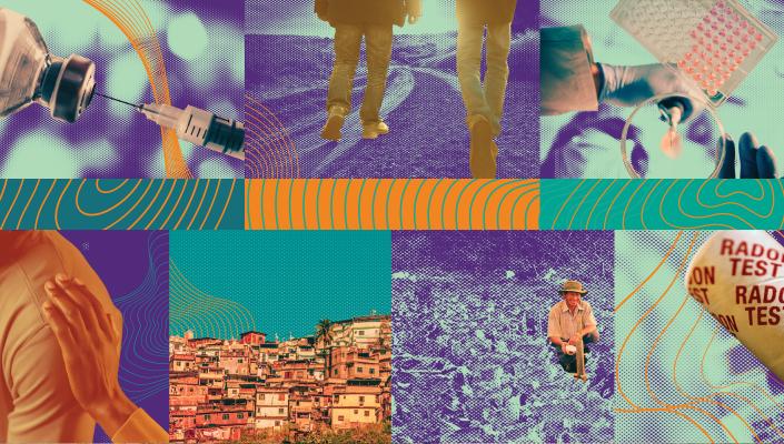 A collection of images representing stories related to public health.
