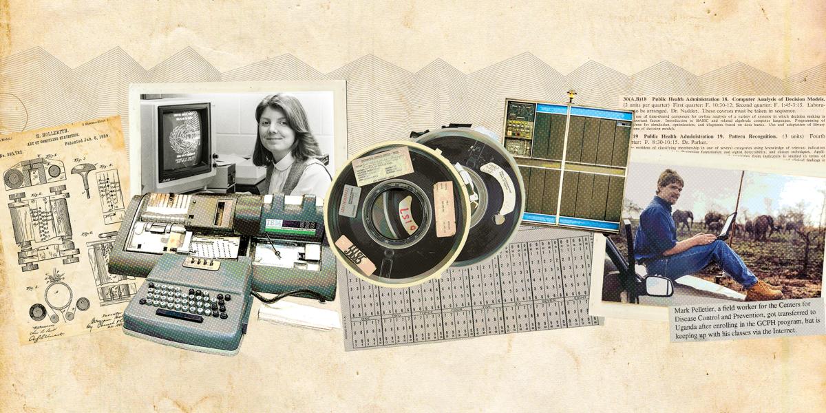 A collage of various memorabilia relating to computers and artificial intelligence.