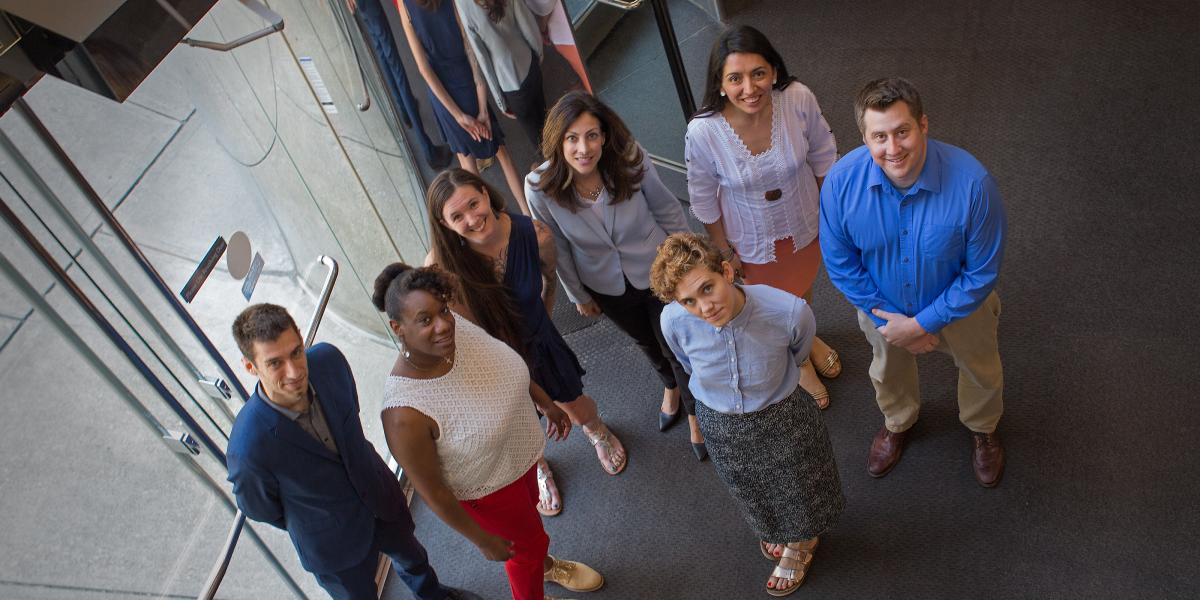 From left, Julian Drix, Kelli Mcintyre, Haven Wheelock, Andrea Walker, Kate Vander Tuig, Mónica Guerrero Vásquez, and Brady Garrett.