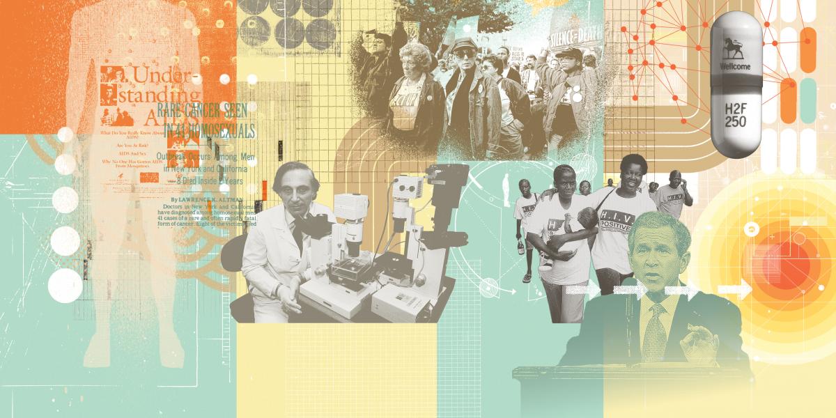 A collage of images including 