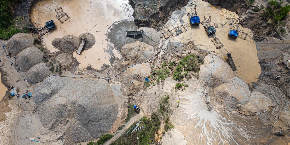 Illegal gold mining in Peru’s Madre de Dios department has destroyed an average of 21,000 hectares of rainforest per year.
