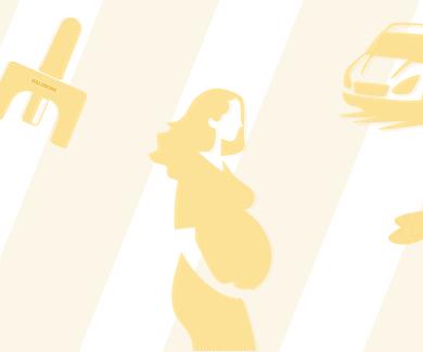 Illustrations of icons representing various aspects of public health, including a naloxone dispenser, two pills, a pregnant woman, a truck, and a mosquito.