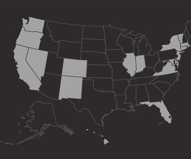 Map of the united states highlighting the states that have enacted ERPO laws