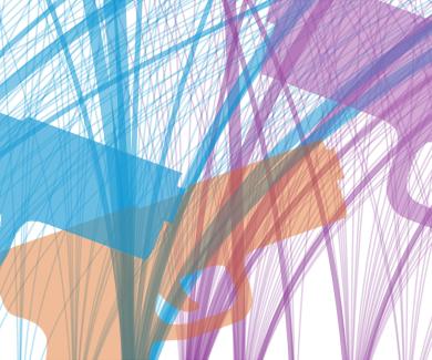 Illustration of Pathways in front of firearms.