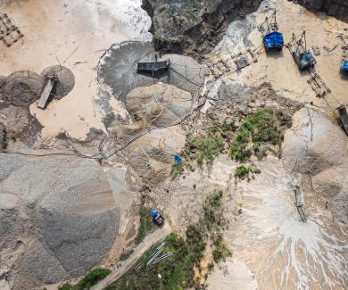 Illegal gold mining in Peru’s Madre de Dios department has destroyed an average of 21,000 hectares of rainforest per year.